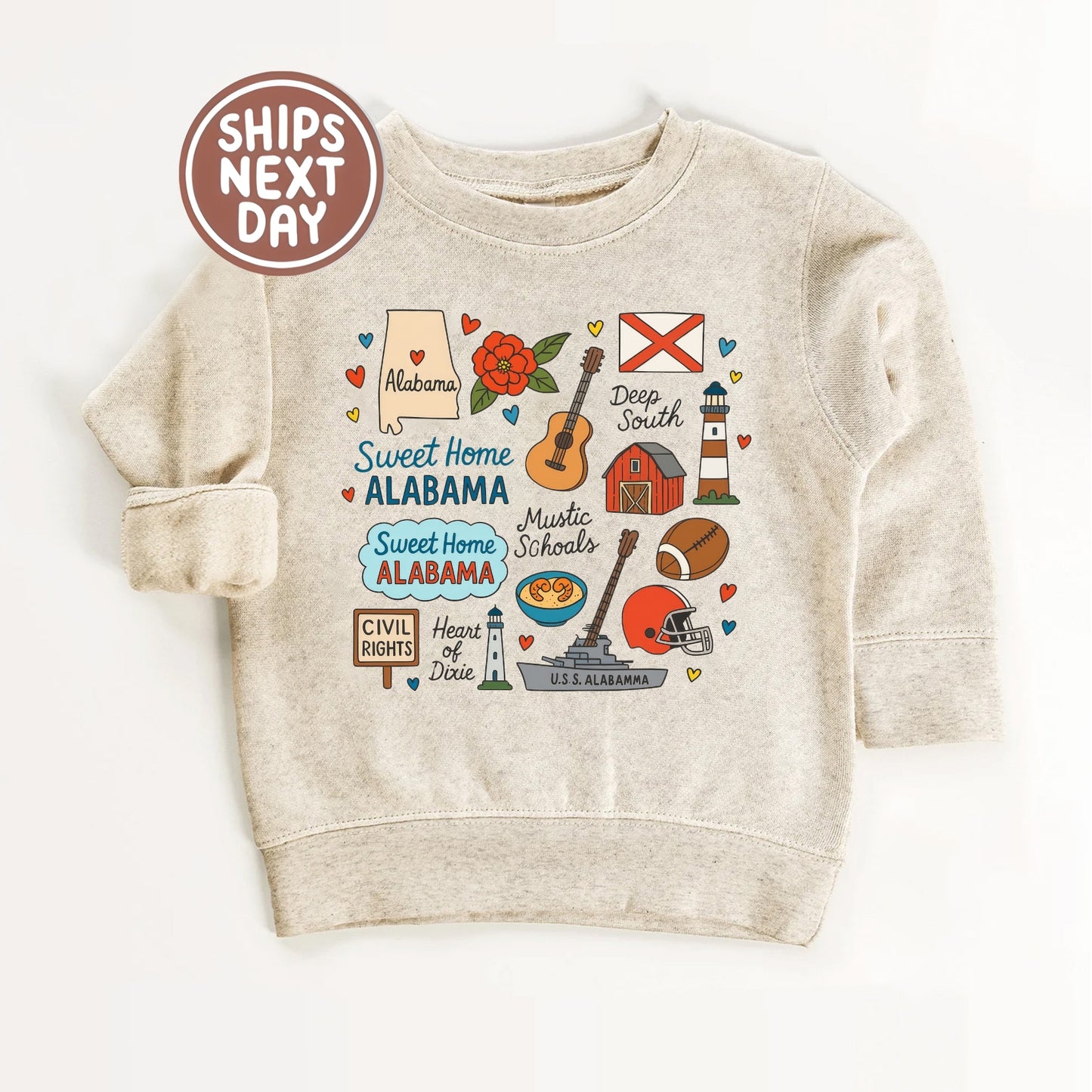 Alabama Kids Sweatshirt – Sweet Home State Icons