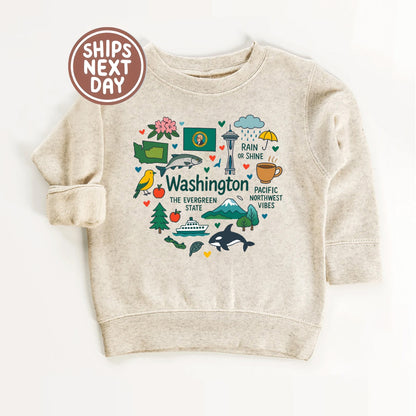 Washington Kids T-Shirt – Evergreen State Icons