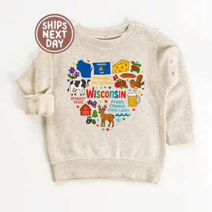Wisconsin Kids Sweatshirt – America’s Dairyland Icons