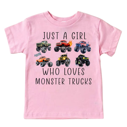 Just A Girl Who Loves Monster Trucks Shirt