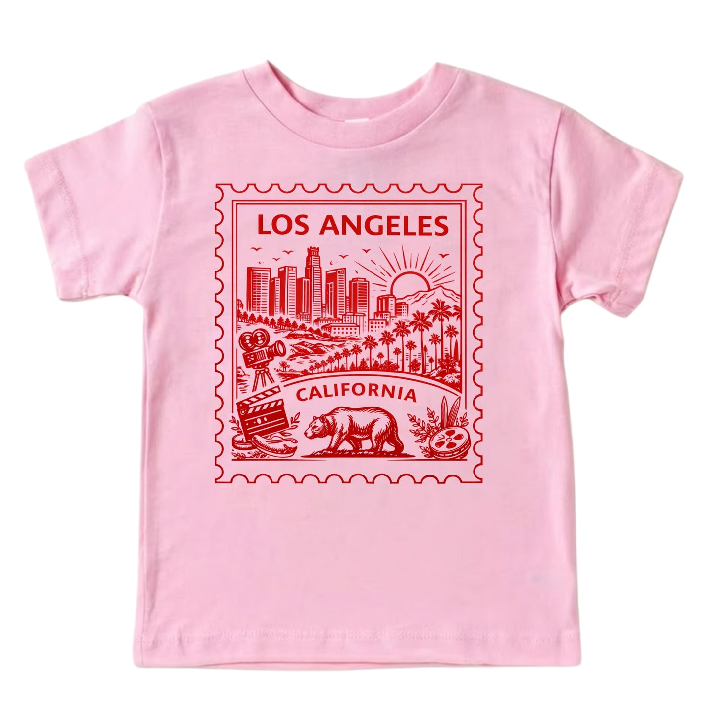 Los Angeles California Kids Vintage Postage Stamp T-Shirt