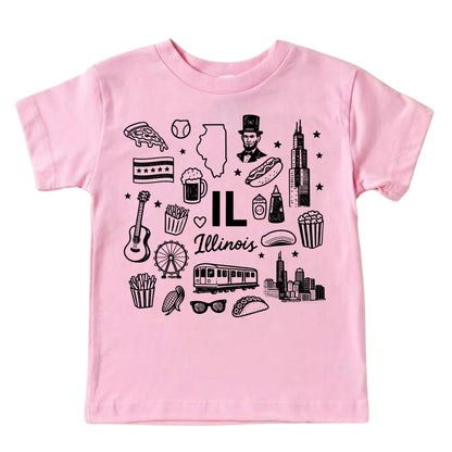 Illinois Icons Kids T-Shirt