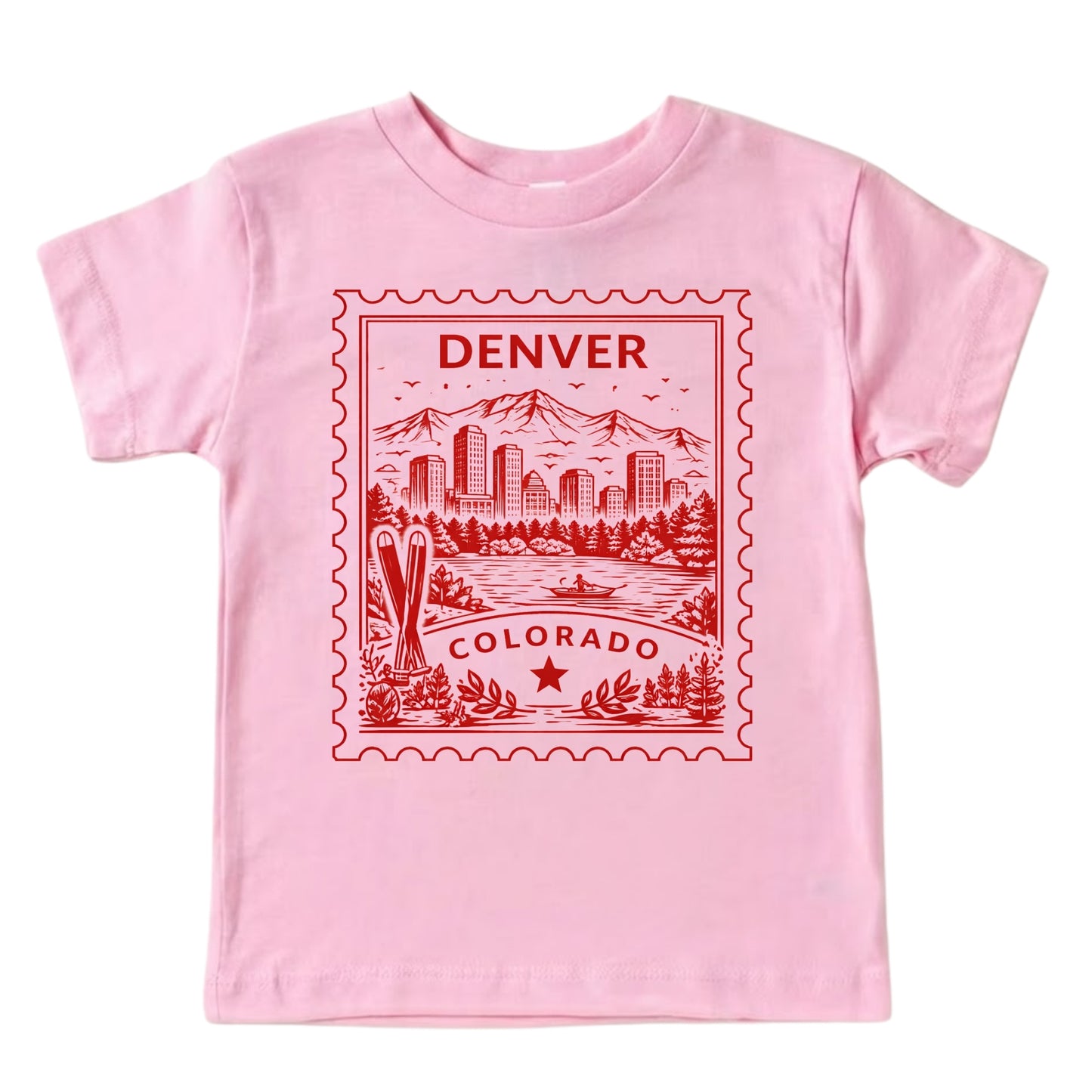 Denver Colorado Kids Vintage Postage Stamp T-Shirt