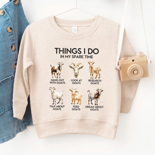 Things I Do In My Spare Time - Goat Kids Shirt