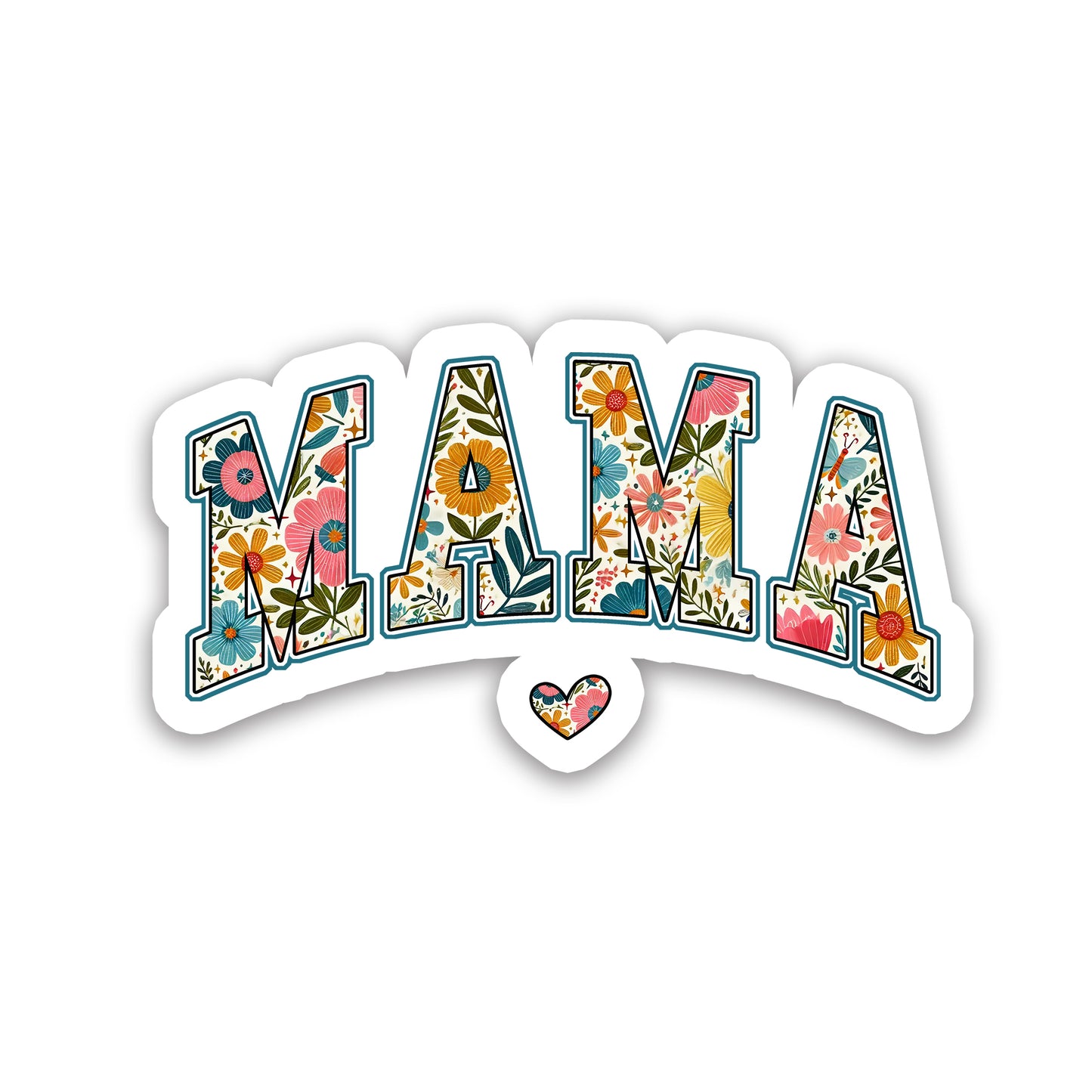 Floral Mama Lettering Sticker