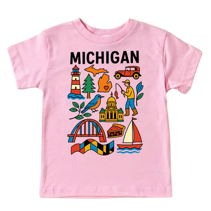 Michigan Great Lakes Kids T-Shirt