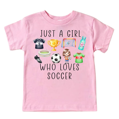 Just A Girl Who Loves Soccer Kids T-Shirt