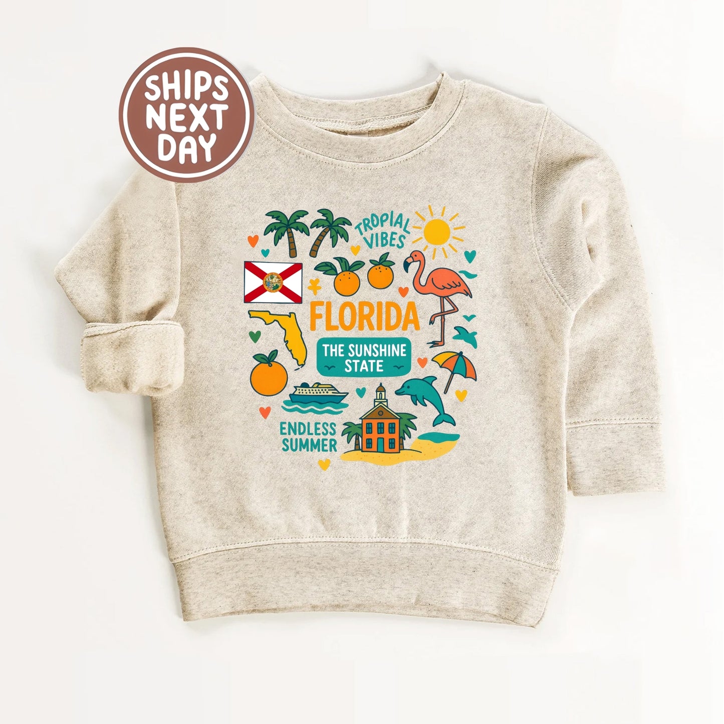 Florida Kids Sweatshirt – Sunshine State Icons
