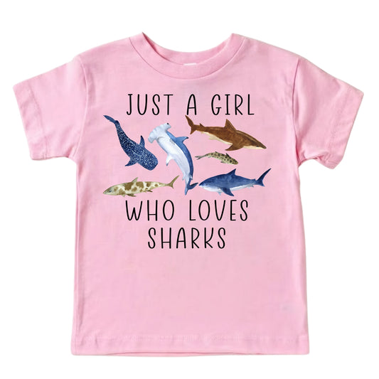 Just A Girl Who Loves Sharks Shirt