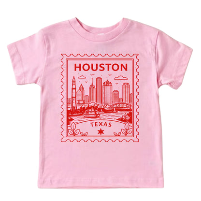Houston Texas Kids Vintage Postage Stamp T-Shirt
