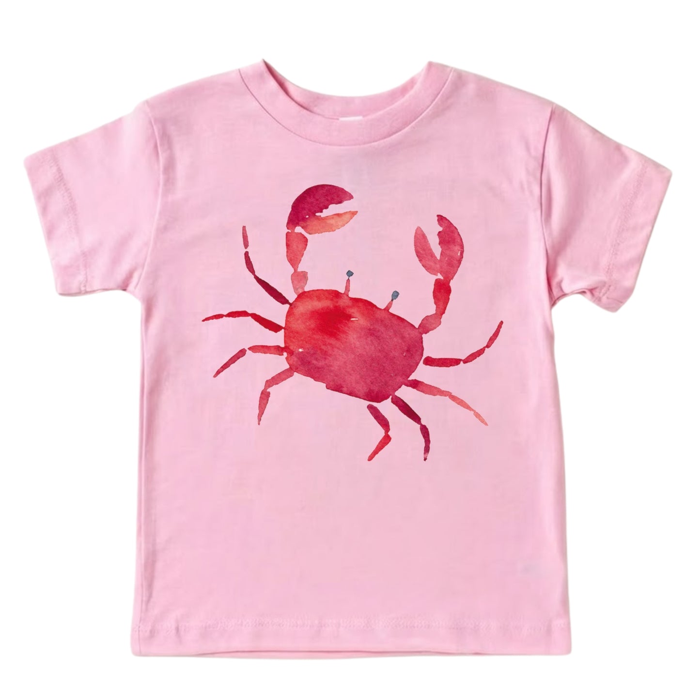 Watercolor Red Crab Kids Cotton T-Shirt