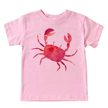Watercolor Red Crab Kids Cotton T-Shirt