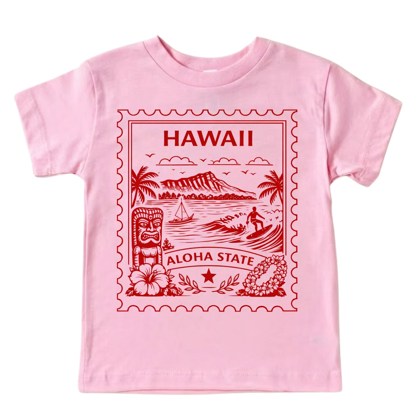 Hawaii Aloha State Kids Vintage Postage Stamp T-Shirt