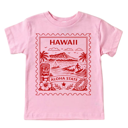 Hawaii Aloha State Kids Vintage Postage Stamp T-Shirt