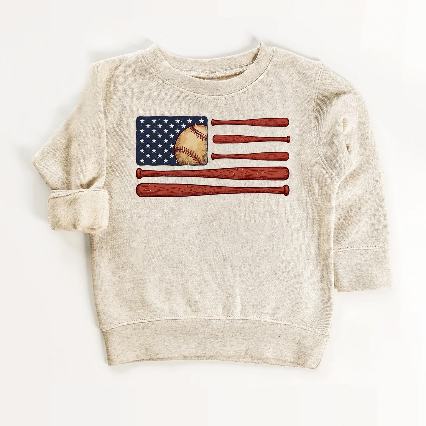 Kids Baseball USA Flag T-Shirt