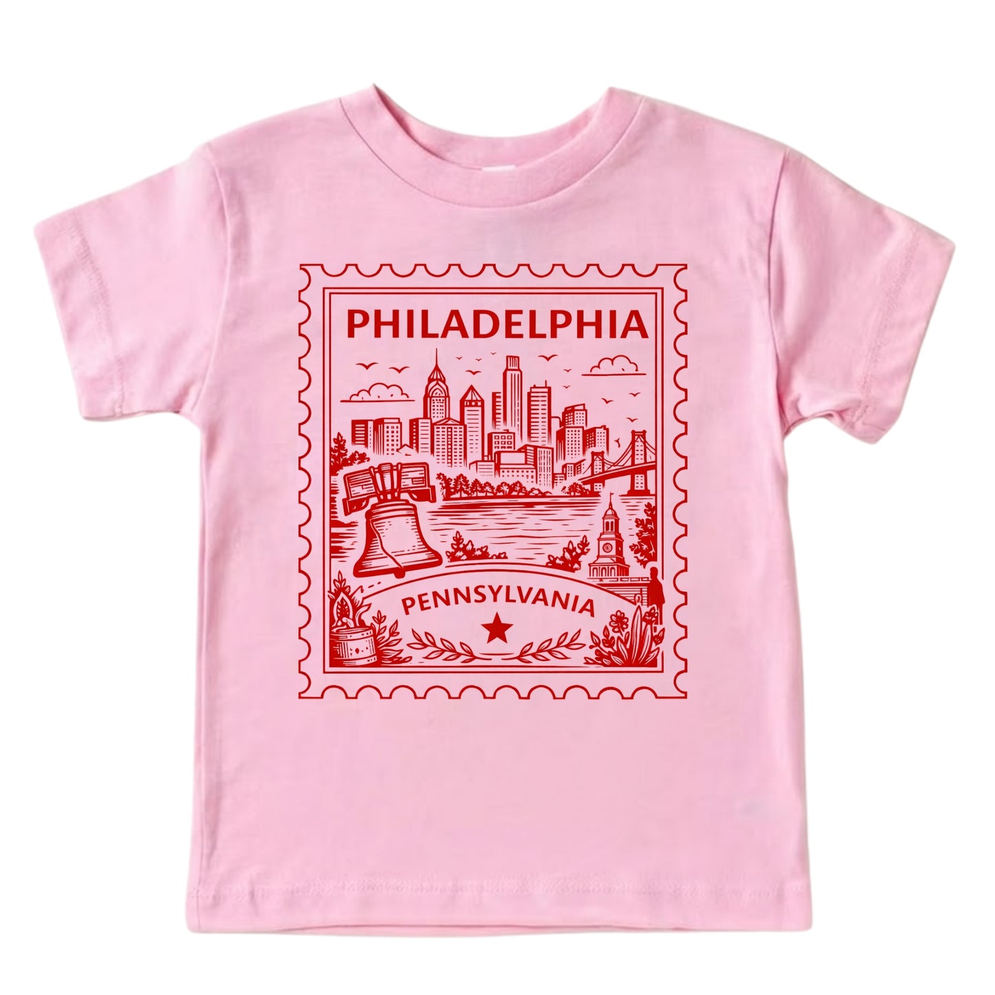Philadelphia Pennsylvania Kids Vintage Postage Stamp T-Shirt