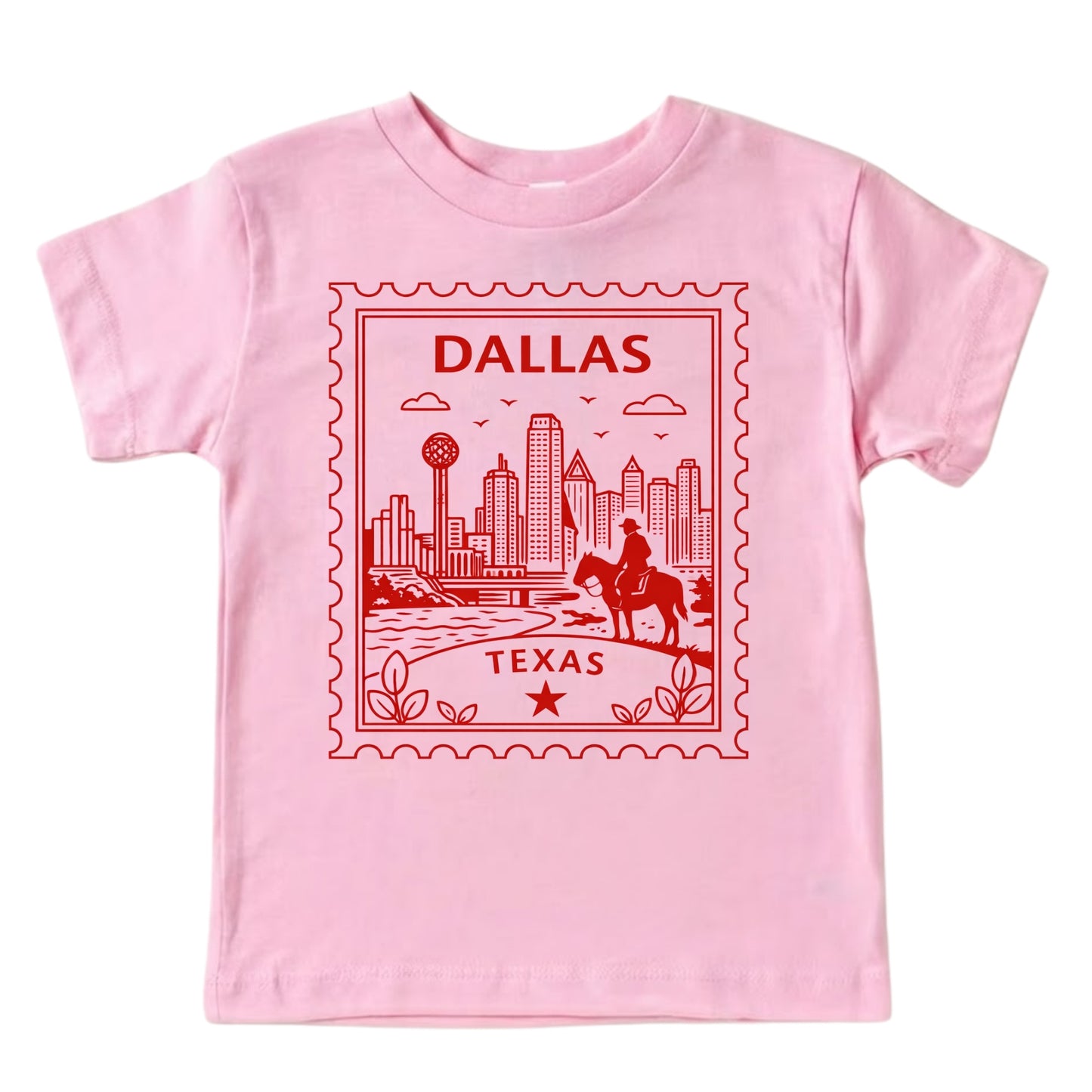 Dallas Texas Kids Vintage Postage Stamp T-Shirt