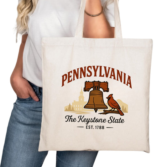 Pennsylvania Tote Bag, Philadelphia Pittsburgh Allentown Travel Market Bag
