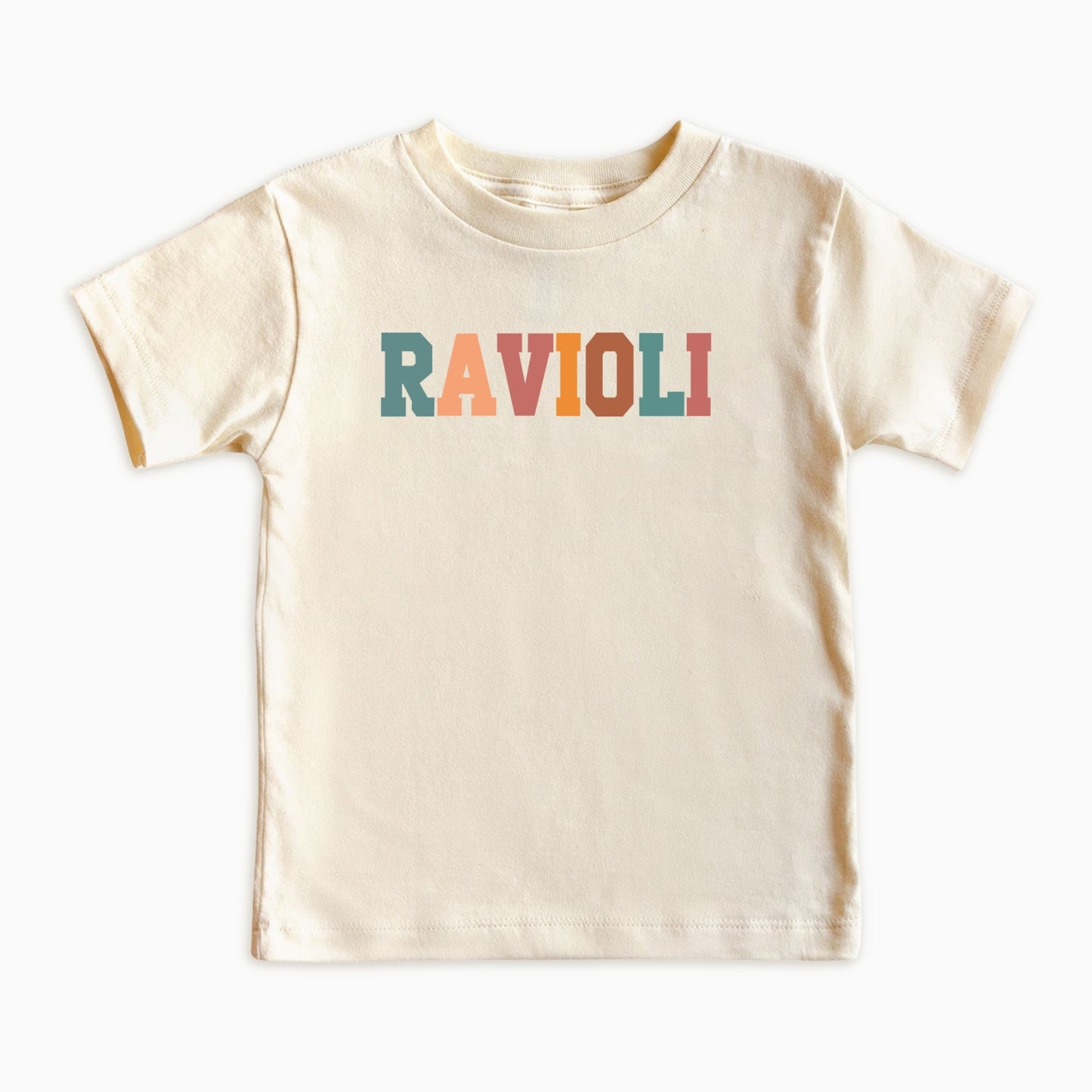 Ravioli Kids Shirt – Retro Typography Food Lover