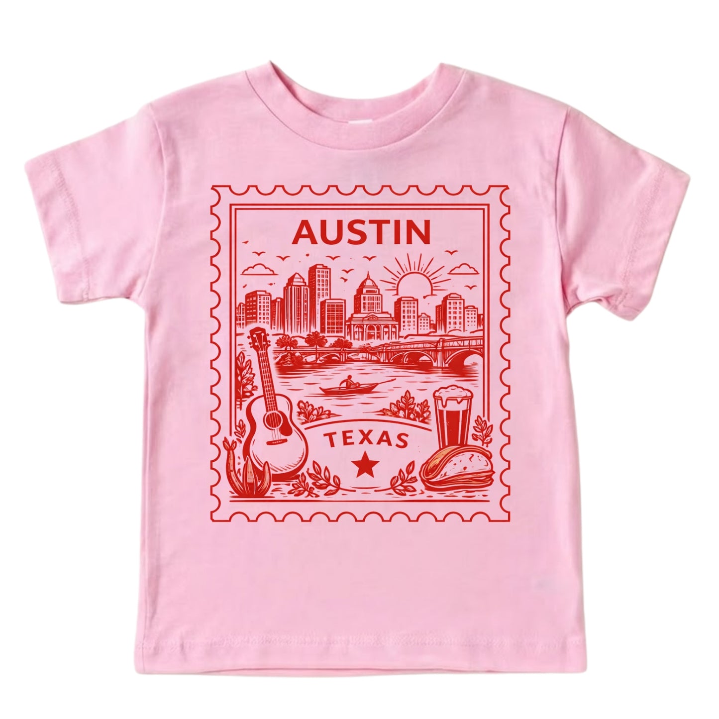 Austin Texas Kids Vintage Postage Stamp T-Shirt
