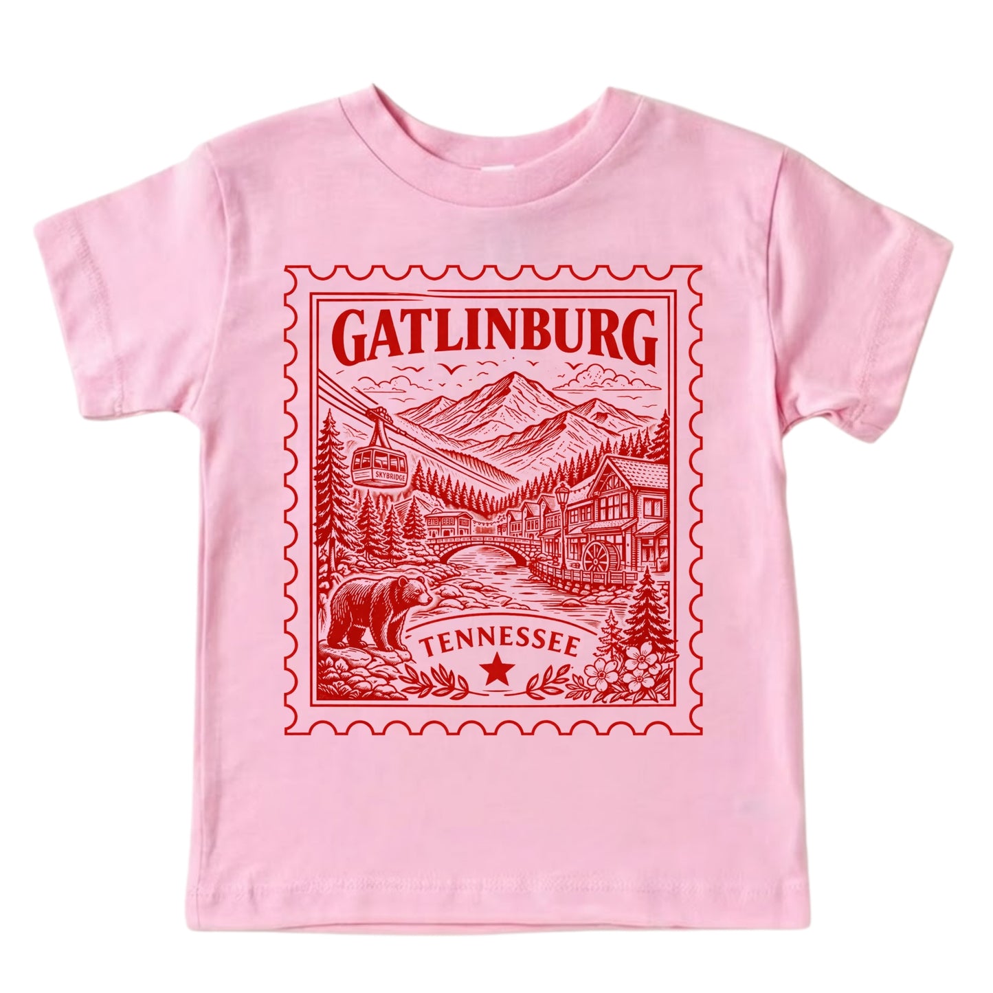 Gatlinburg Tennessee Kids Vintage Postage Stamp T-Shirt