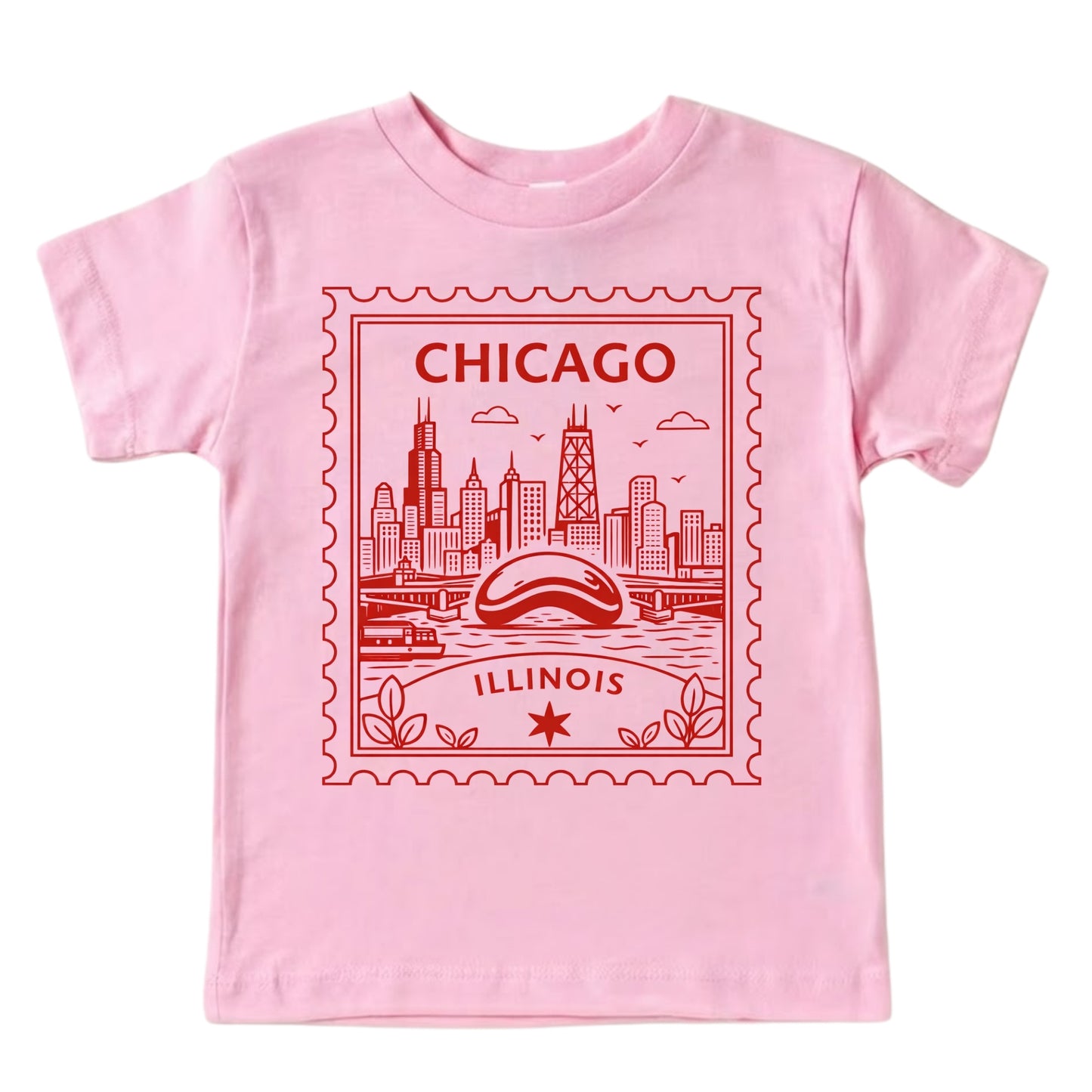Chicago Illinois Kids Vintage Postage Stamp T-Shirt