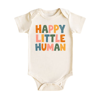 Happy Little Human Cotton Baby Bodysuit