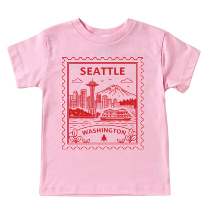 Seattle Washington Kids Vintage Postage Stamp T-Shirt