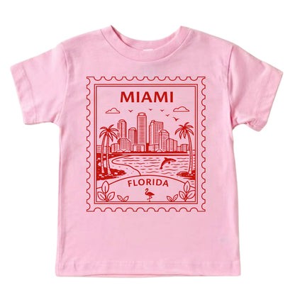 Miami Florida Kids Vintage Postage Stamp T-Shirt