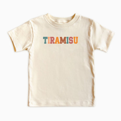 Tiramisu Kids Shirt – Retro Typography Food Lover