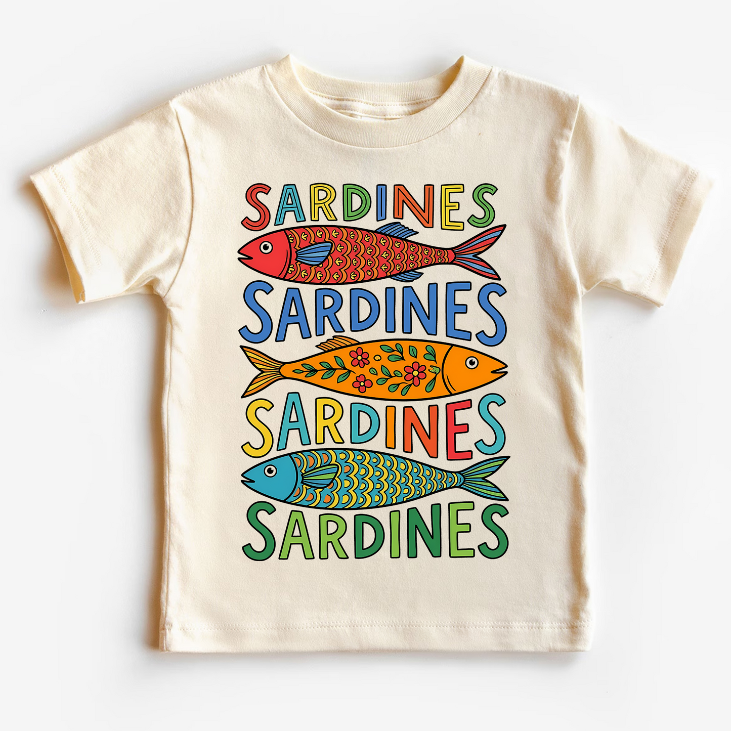 Colorful Sardines Pattern Kids Graphic T-Shirt