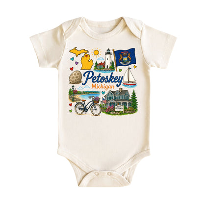 Petoskey Michigan Baby Bodysuit for Boys Girls