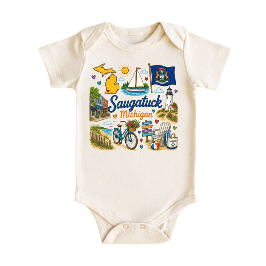 Saugatuck Michigan Baby Bodysuit for Boys Girls