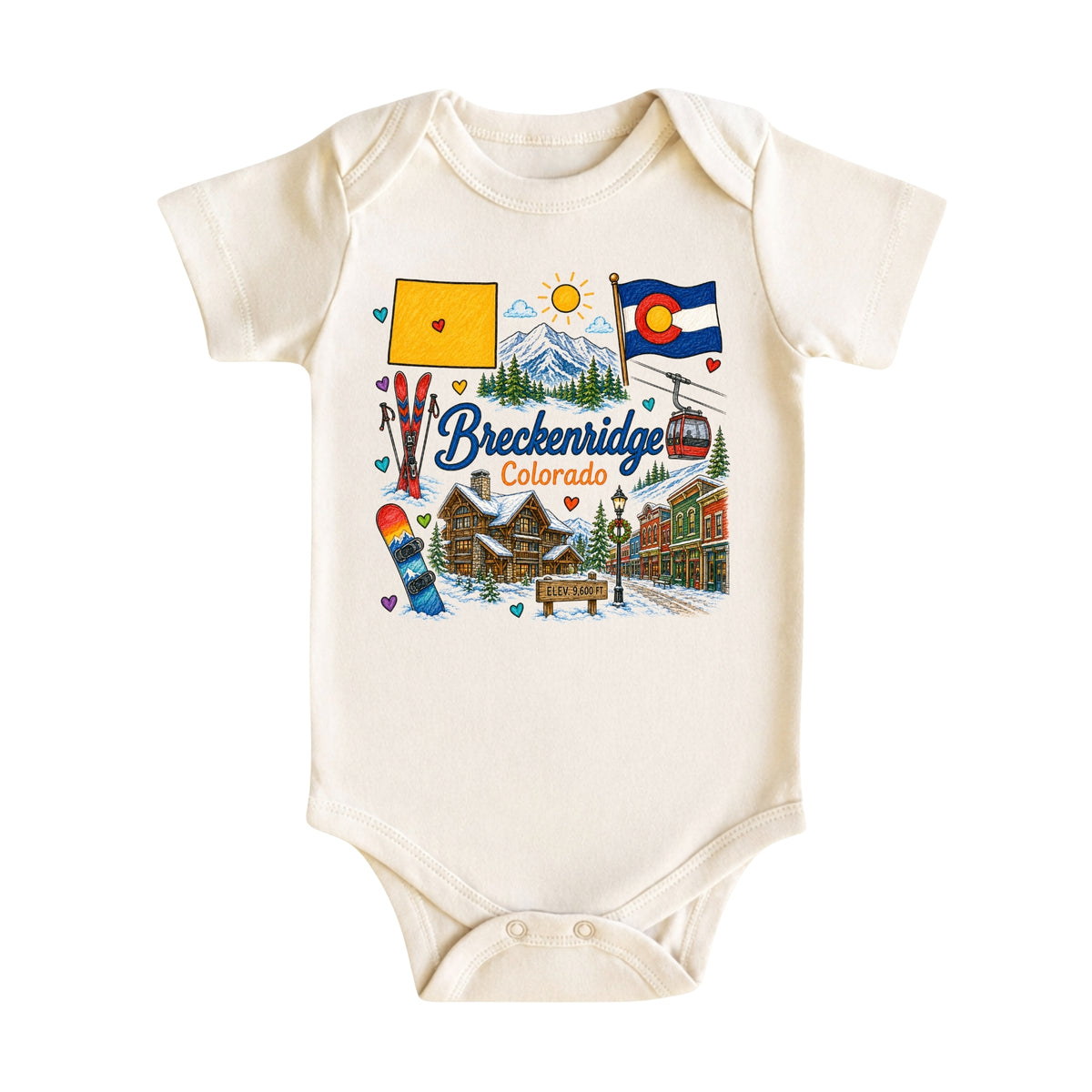 Breckenridge Colorado Baby Bodysuit for Boys Girls