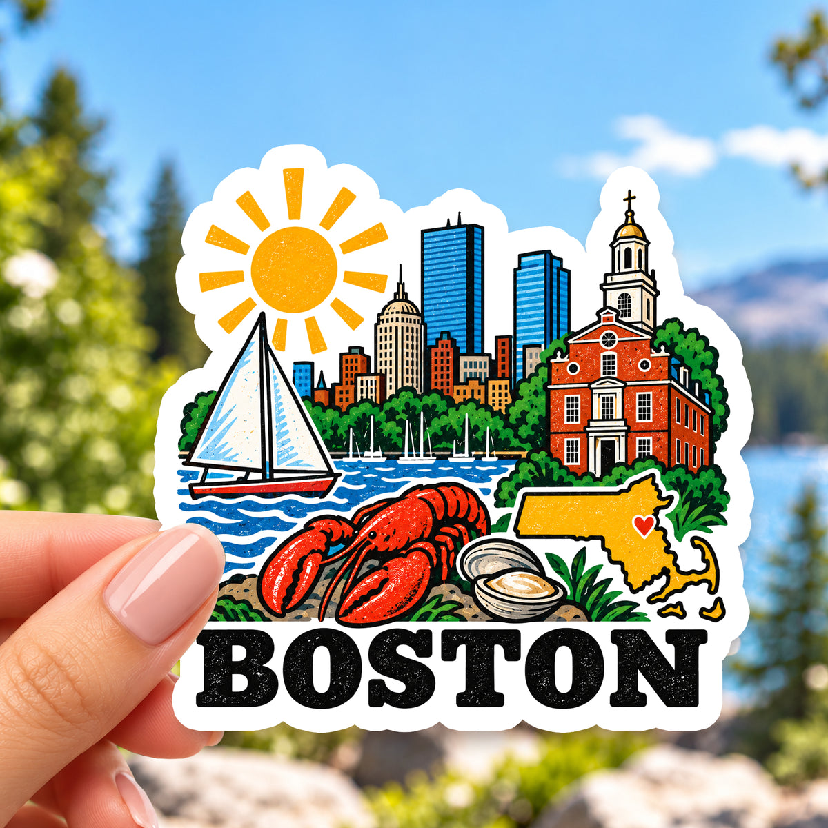 Boston Retro Sticker