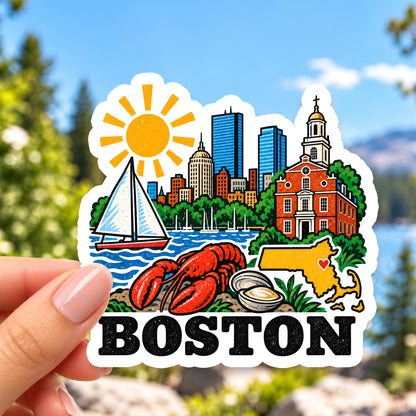 Boston Retro Sticker
