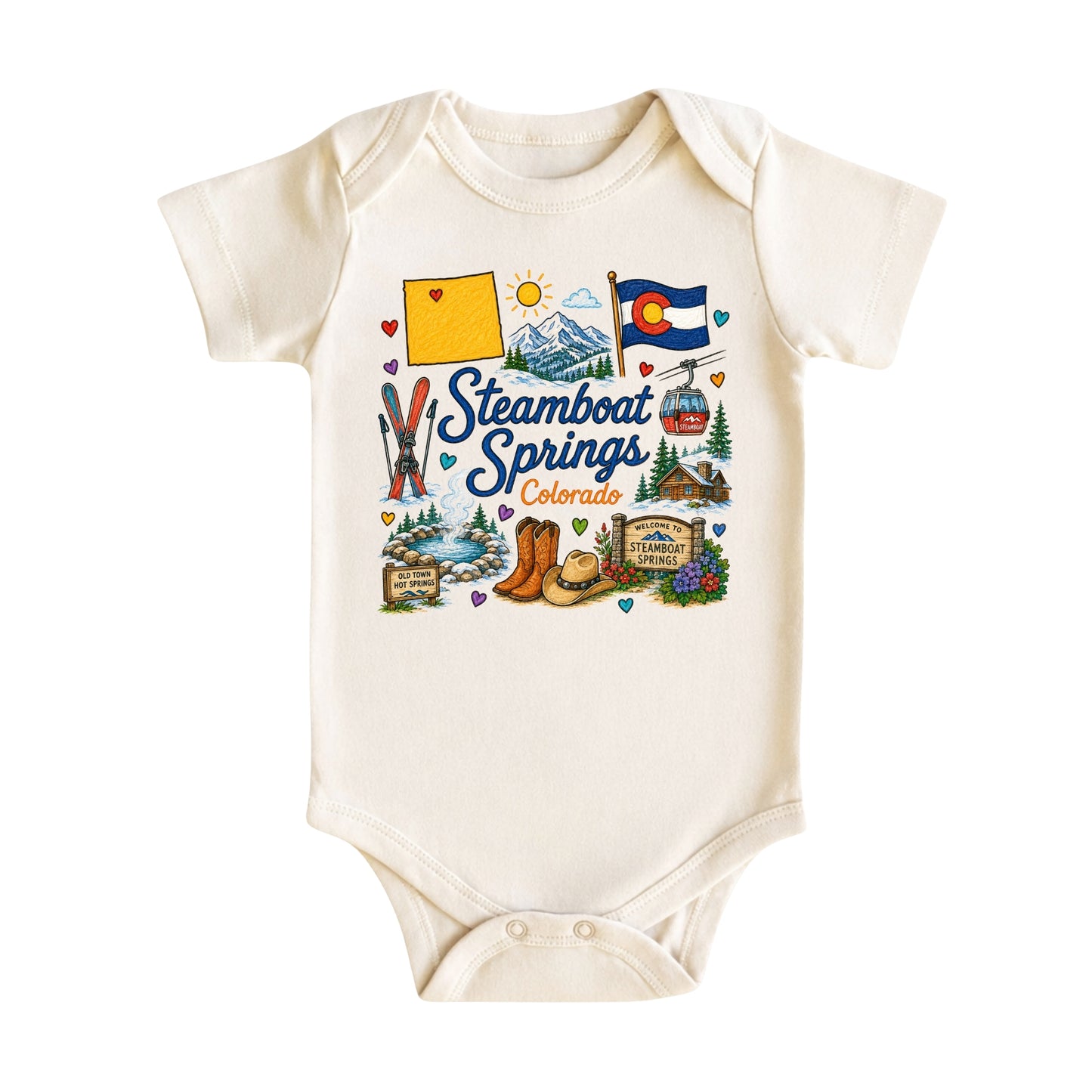 Steamboat Springs Colorado Baby Bodysuit for Boys Girls