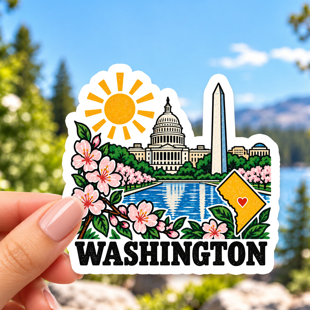 Washington DC Retro Sticker
