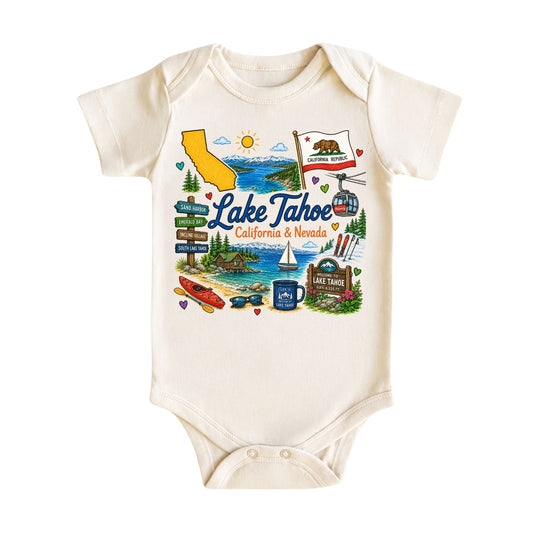 Lake Tahoe California Nevada Baby Bodysuit for Boys Girls