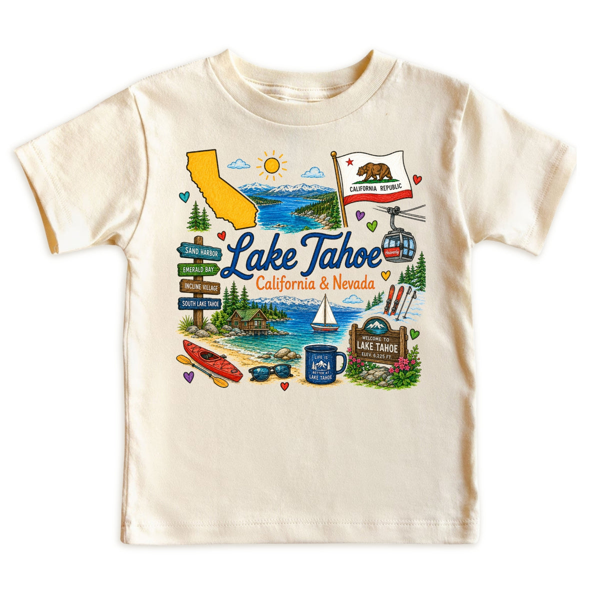 Lake Tahoe California Nevada Baby Bodysuit for Boys Girls