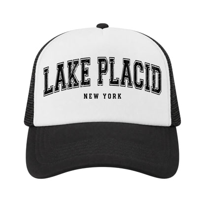 Lake Placid Trucker Hat for Kids & Adults, Lake Placid New York Vacation, Souvenir Gifts
