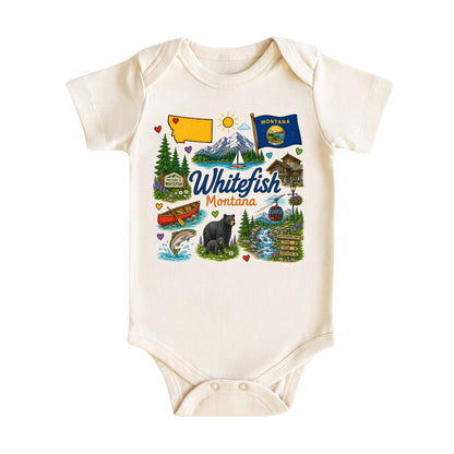 Whitefish Montana Baby Bodysuit for Boys Girls