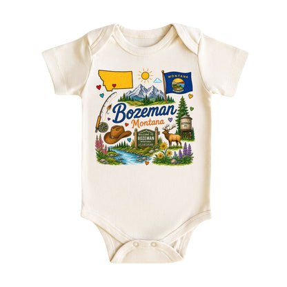 Bozeman Montana Baby Bodysuit for Boys Girls