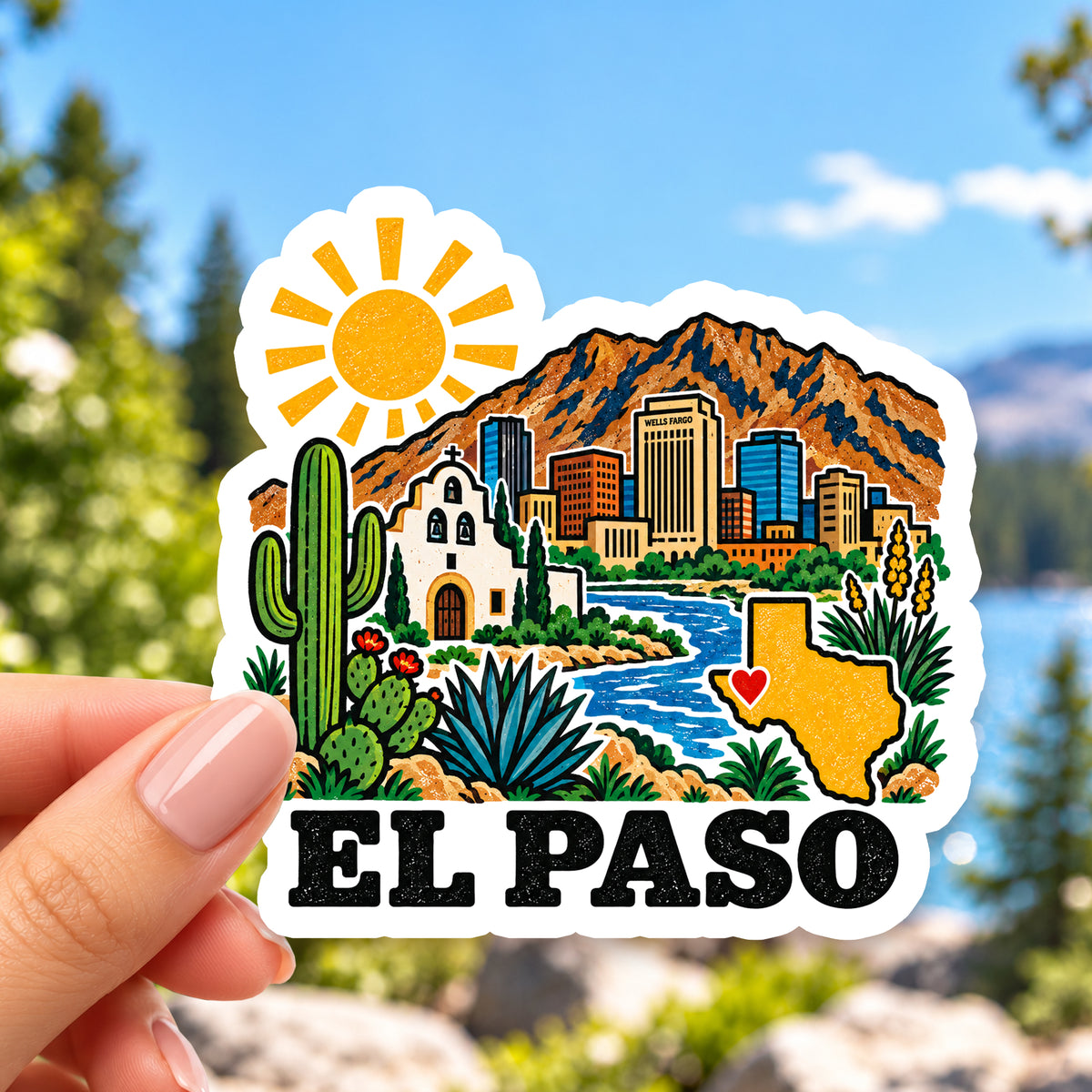 El Paso Retro Sticker