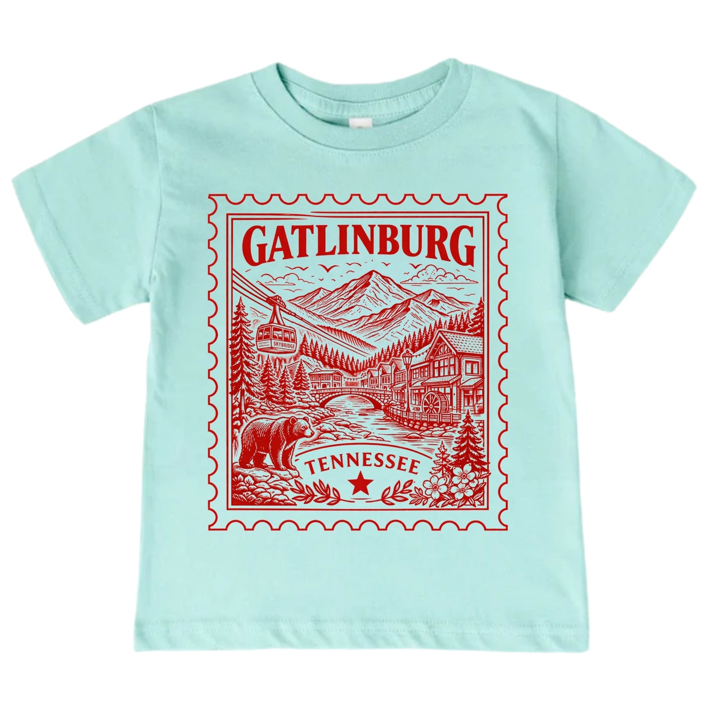 Gatlinburg Tennessee Kids Vintage Postage Stamp T-Shirt