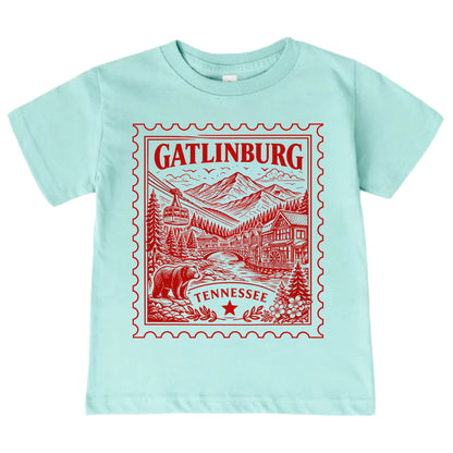 Gatlinburg Tennessee Kids Vintage Postage Stamp T-Shirt
