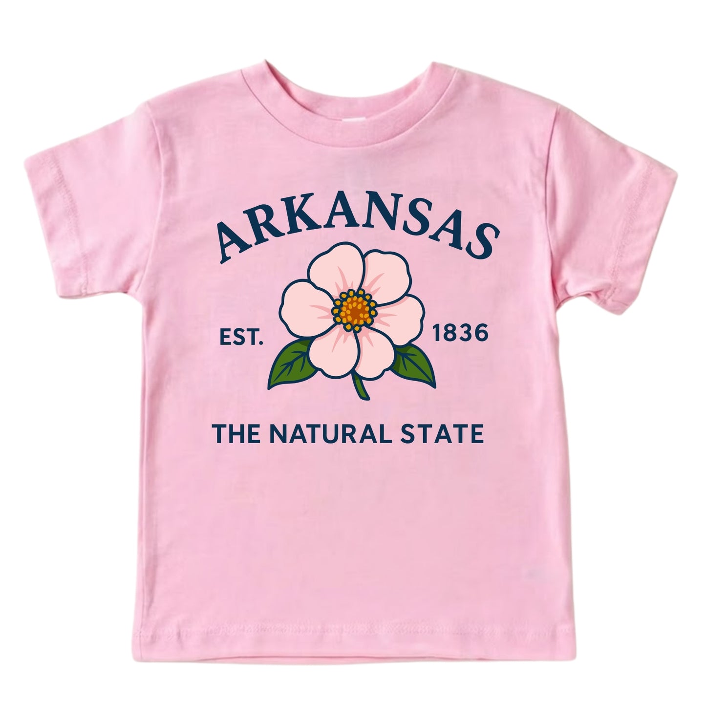 Arkansas Apple Blossom Floral Kids T-Shirt