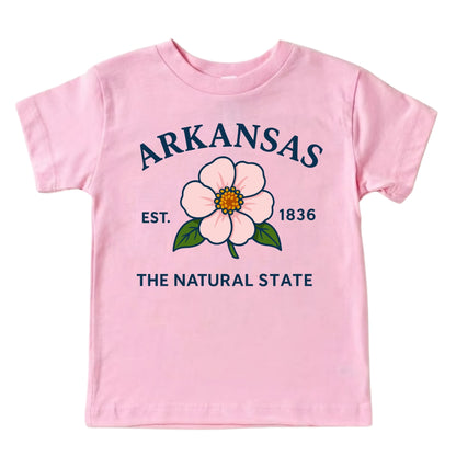 Arkansas Apple Blossom Floral Kids T-Shirt