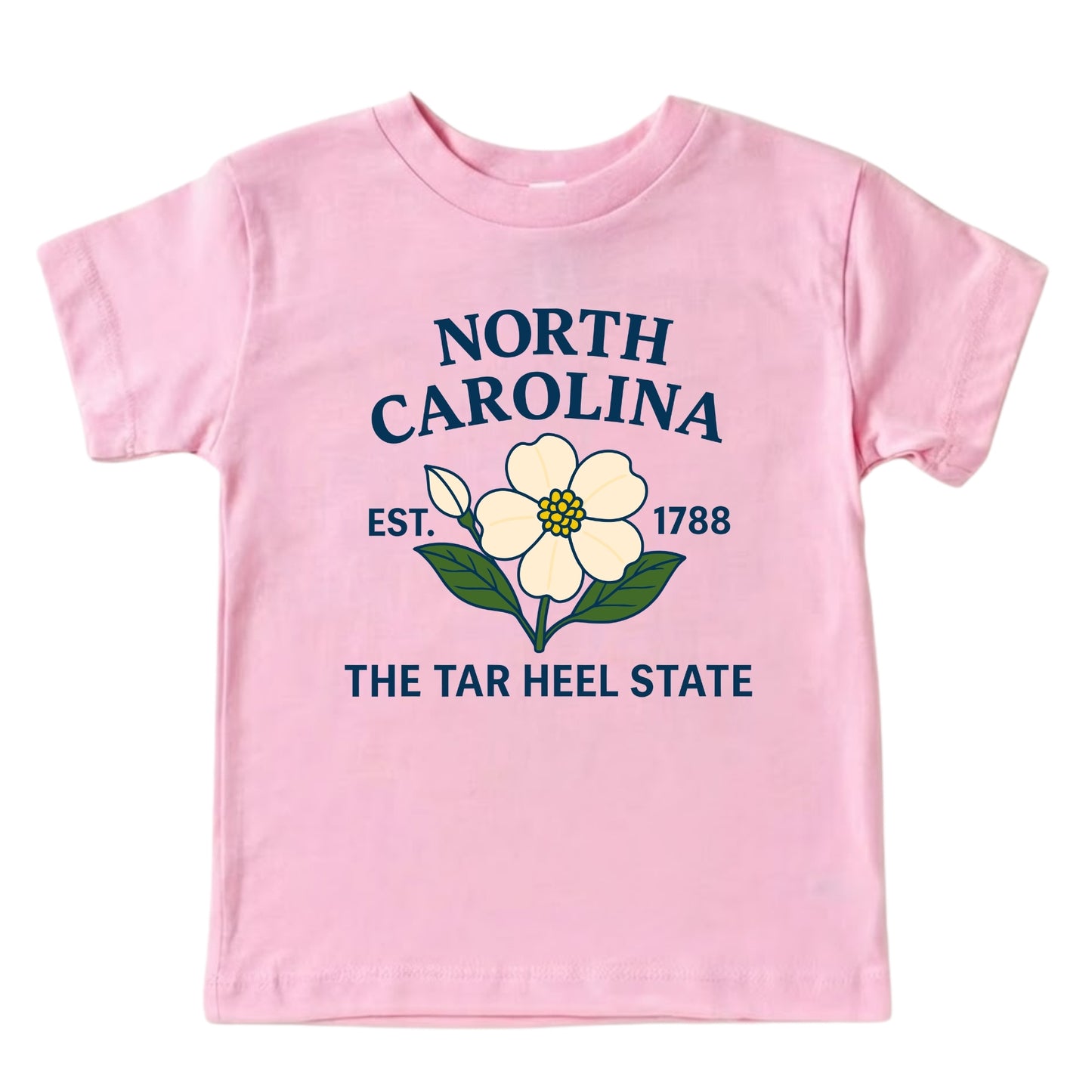 North Carolina Dogwood Floral Kids T-Shirt