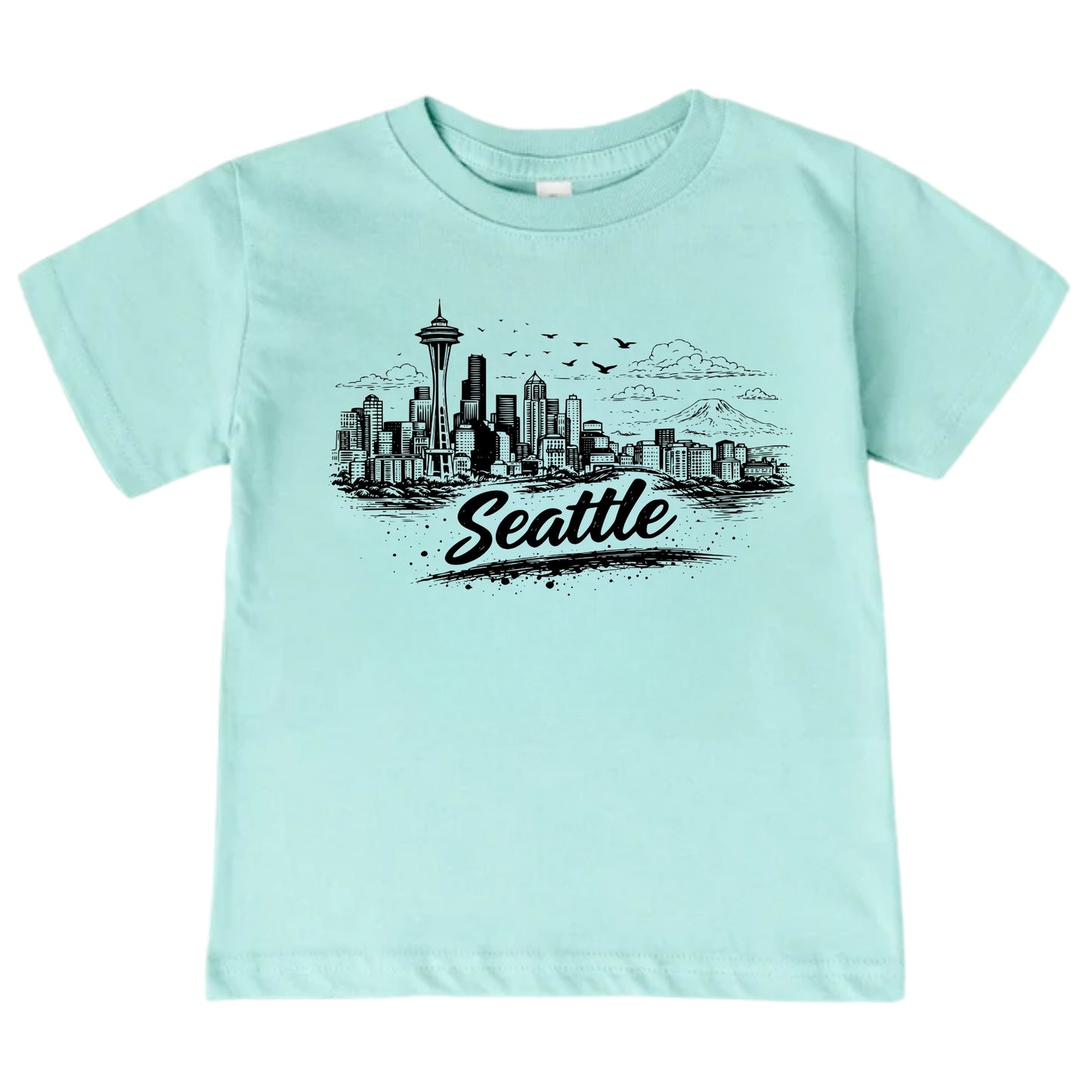 Seattle Kids Skyline T-Shirt - City Souvenir Toddler Tee